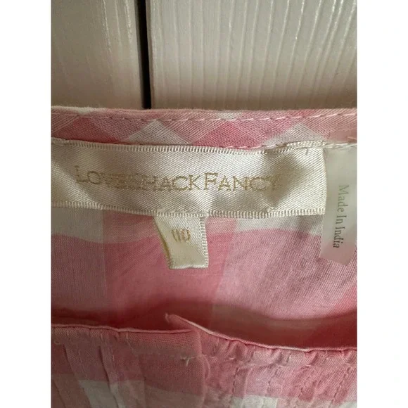 LoveShackFancy Chennedy Pink Gingham Scalloped Mini Dress - Size 00 - Picture 7 of 12